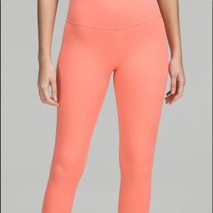 Lululemon raspberry cream high rise align leggings 28”